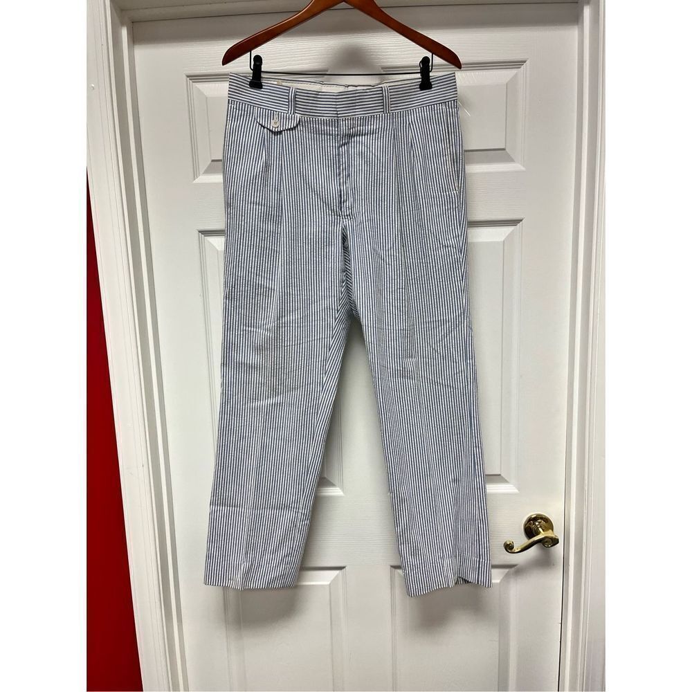 Vintage Pendleton Pen West Blue & White Seersucker Pants sz 34X30 EUC